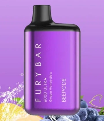 Beepods Fury Bar Grape Honeydew 5% 6000 Puff (Rechargeable)