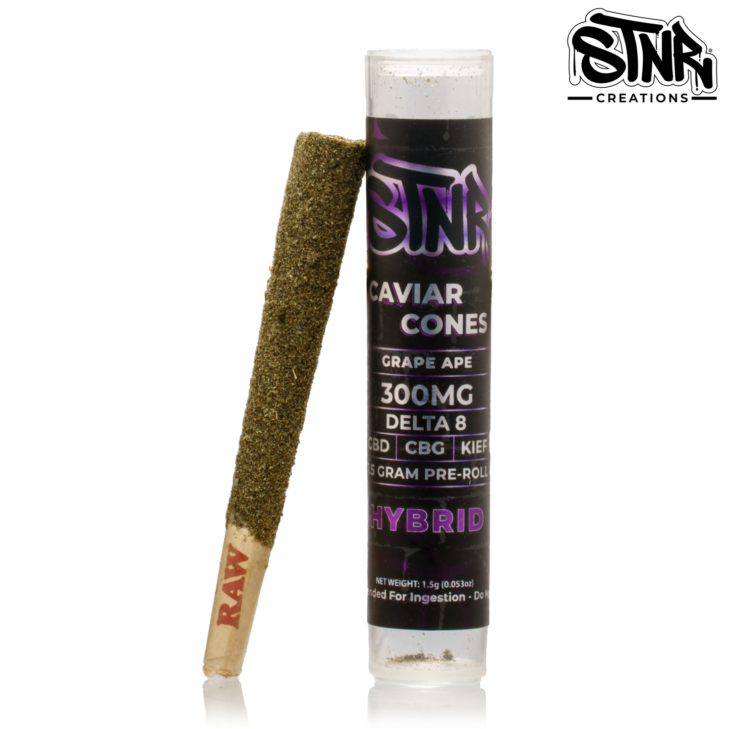 STNR Grape Ape Caviar Cone 300MG 1.5 Gram Pre-roll