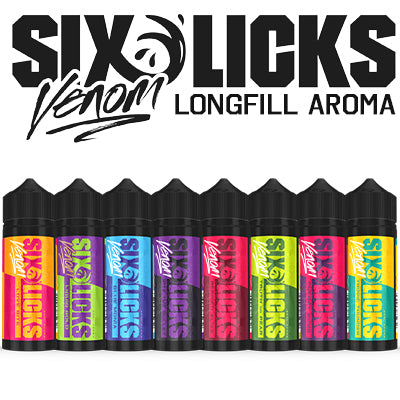 SIX LICKS Venom Eliquid 120ml Longfill Kit 2mg