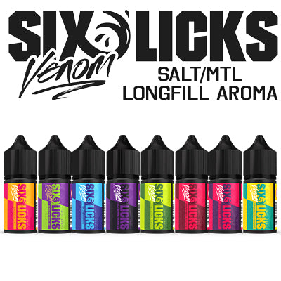 SIX LICKS Venom Nicsalts 30ml Shortfill Kit 50mg
