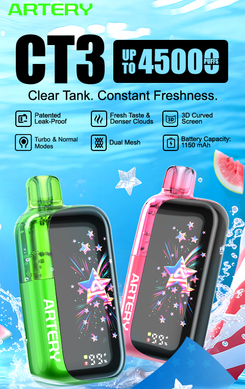 Artery 45K Disposable Vape 50mg - 45000 Puff Dual Mesh Coils CT3