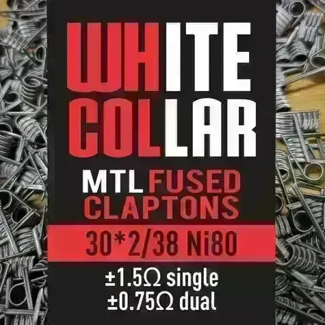 White Collar MTL Fused Clapton Coils 0.75 ohm/Dual