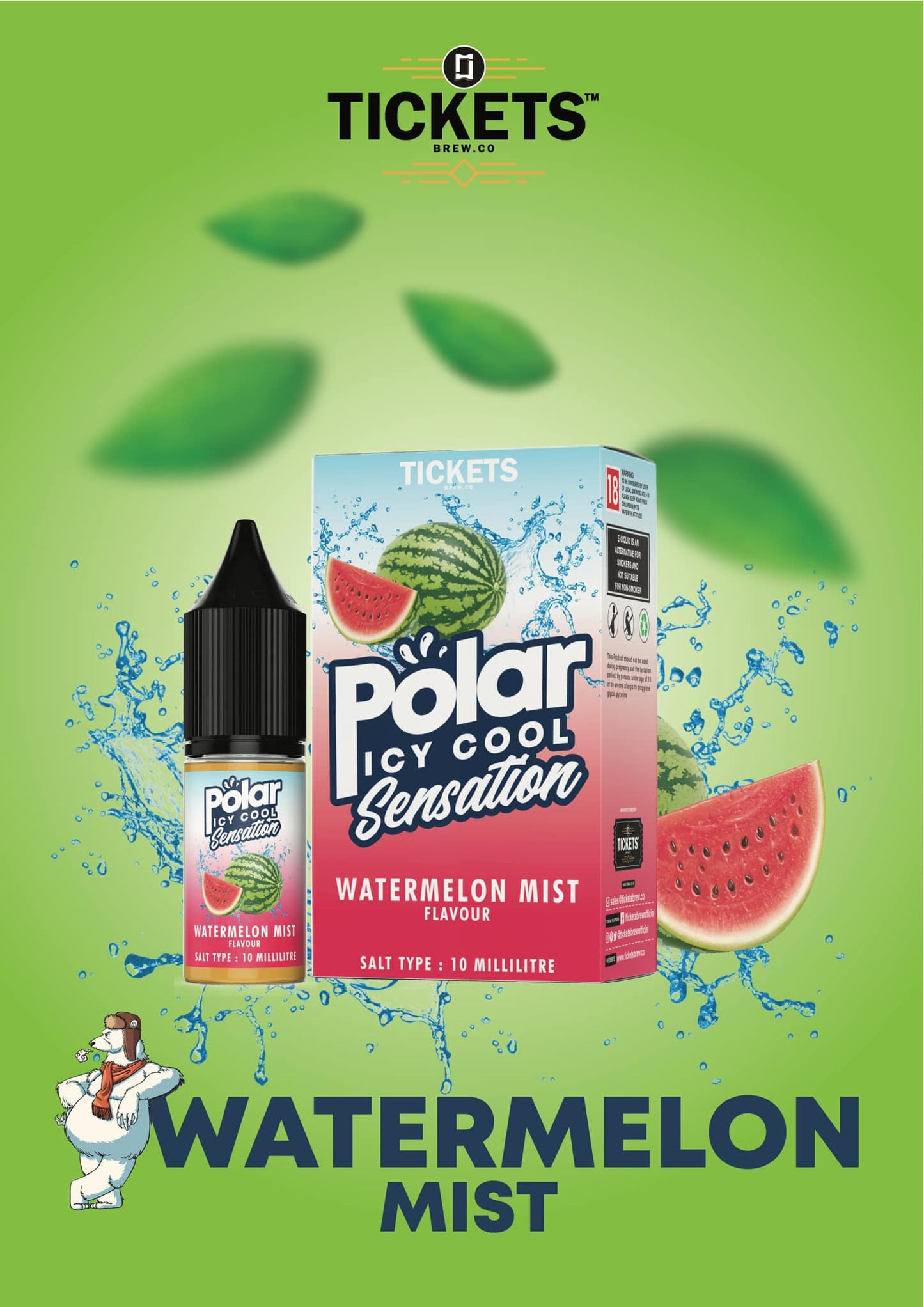 Tickets Polar Icy Cool Sensation Watermelon Mist 30mg 30ml