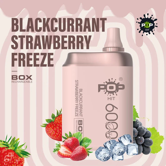 Pop Hit Blackcurrant Strawberry Freeze 5% 6000 Puff (Rechargeable)