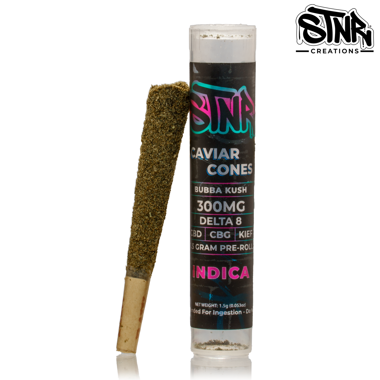 STNR Bubba Kush Caviar Cone 300MG 1.5 Gram Pre-roll