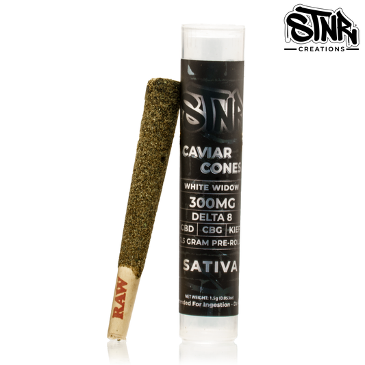 STNR White Widow Caviar Cone 300MG 1.5 Gram Pre-roll